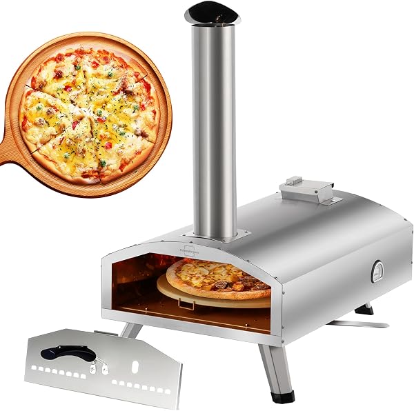 Forno Portátil de Pizza a Lenha 30,5 cm em Aço Inox